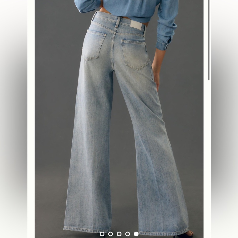 NWT Pistola Ruby Utility Mid-Rise Palazzo Wide-Leg Jeans